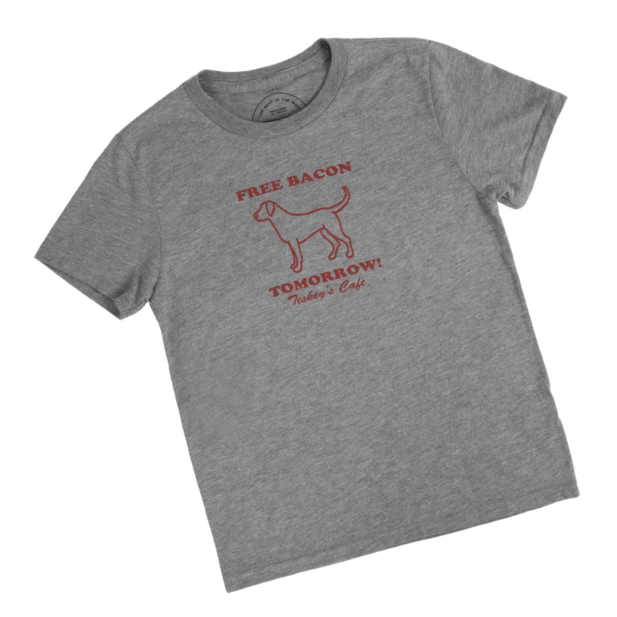 Teskey's Free Bacon Tee - Aluminum Grey - Image 2
