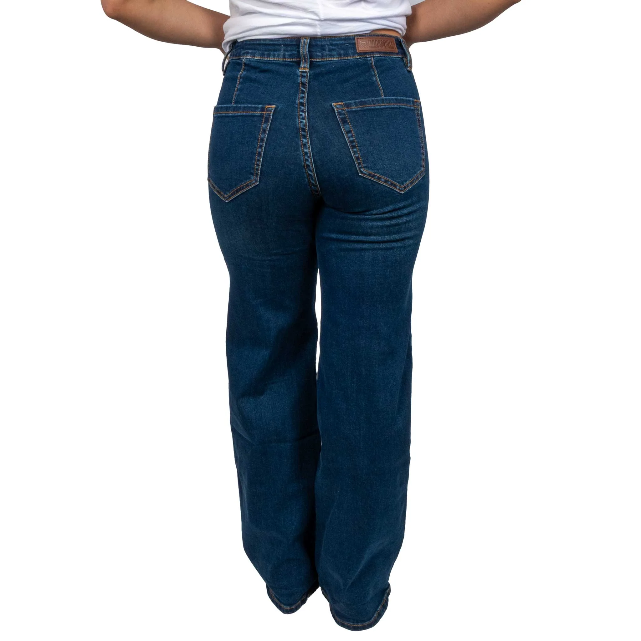 Rock & Roll Denim Women's Front Seam Relaxed Flare Jean - Image 2