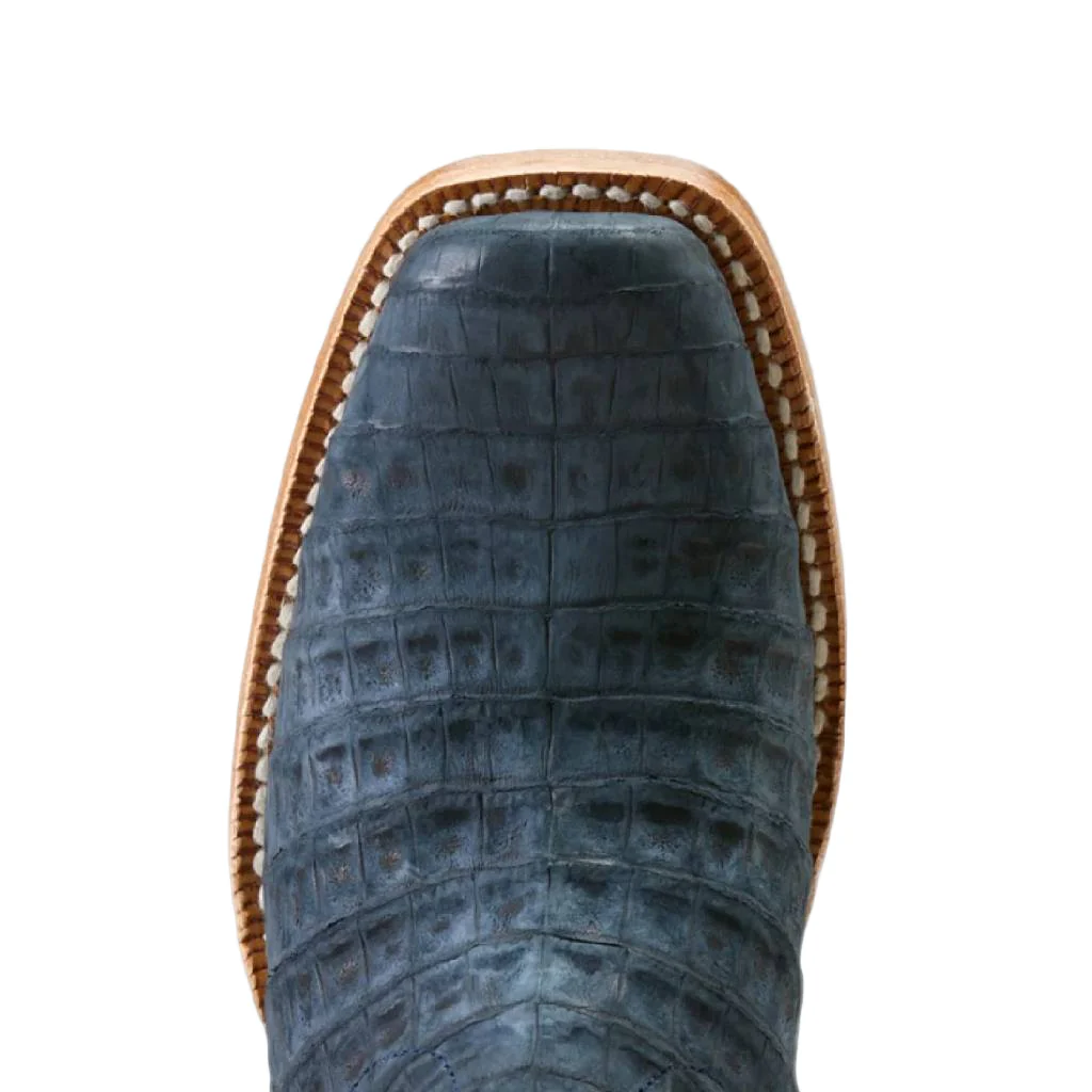 Ariat Women's Futurity Boon Navy Suede Caiman Belly Western Boot - Image 3