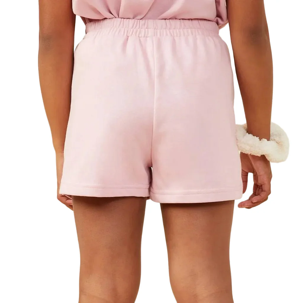 Hayden Girl's Bow Mauve Terry Shorts - Image 2
