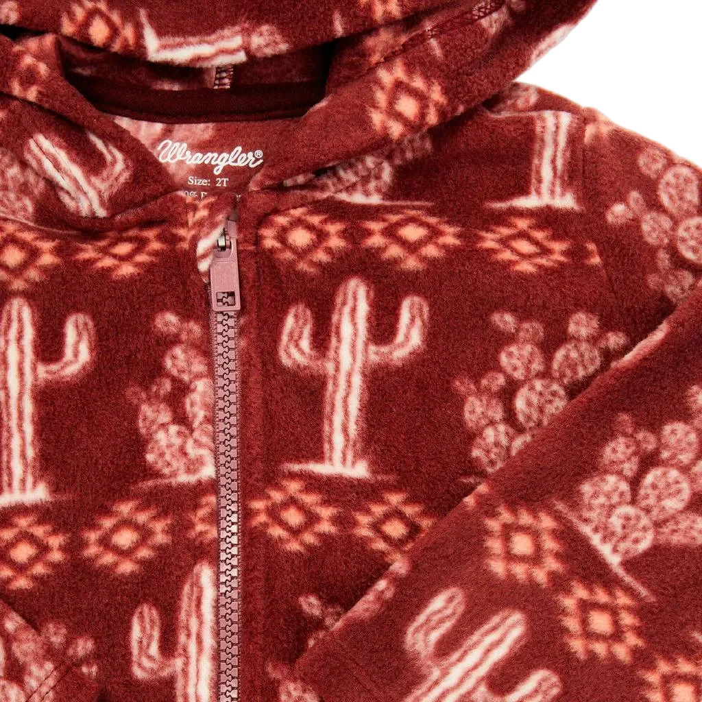 Wrangler Girl's Cacti Full Zip Ruffle Hoodie - Image 2