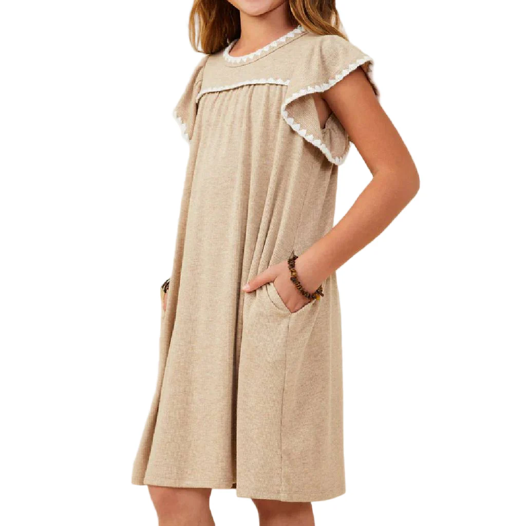 Hayden Girl's Crochet Ribbed Knit Dress - FINAL SALE