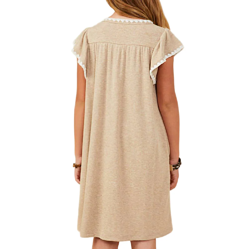 Hayden Girl's Crochet Ribbed Knit Dress - FINAL SALE - Image 2