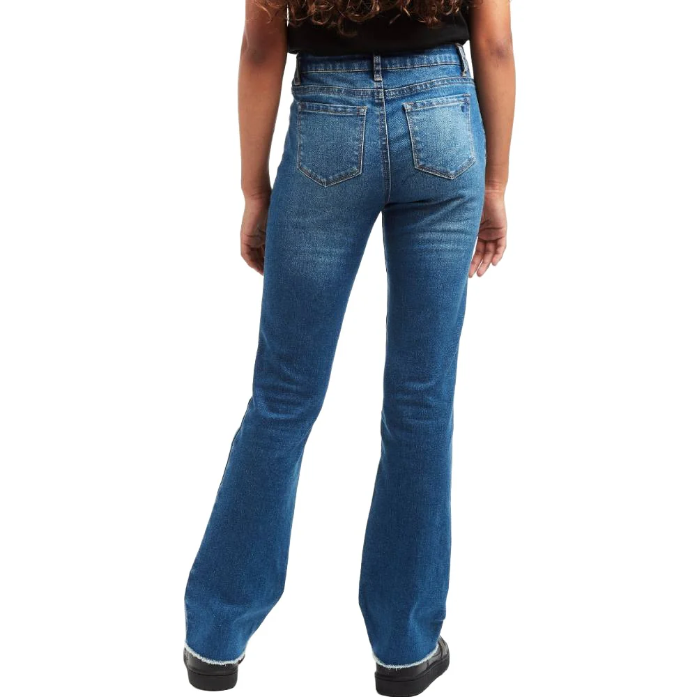Tractr Girl's High Rise Frayed Bootcut Jean - FINAL SALE