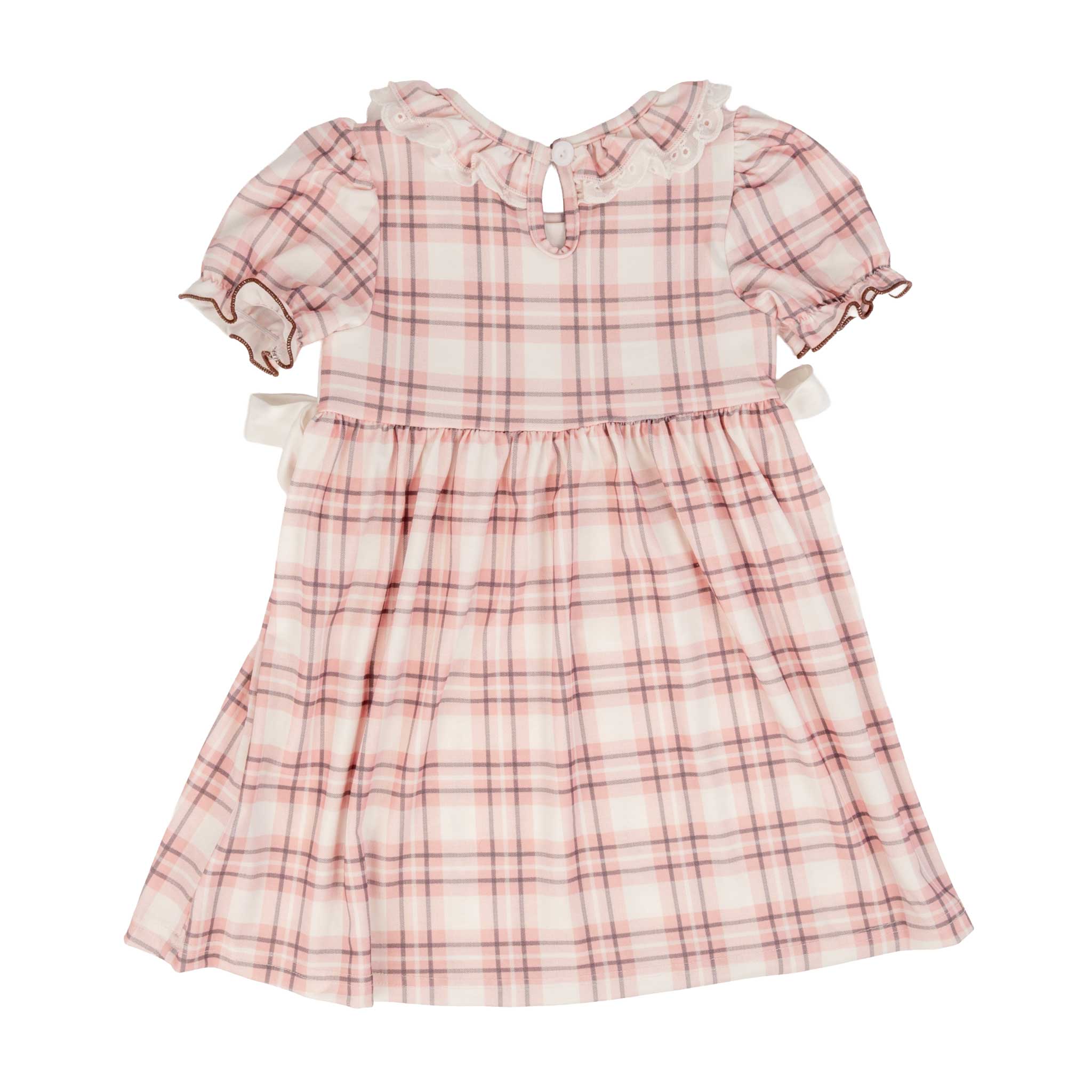 Horse Embroidered Smocked Pink Plaid Dress - Image 2
