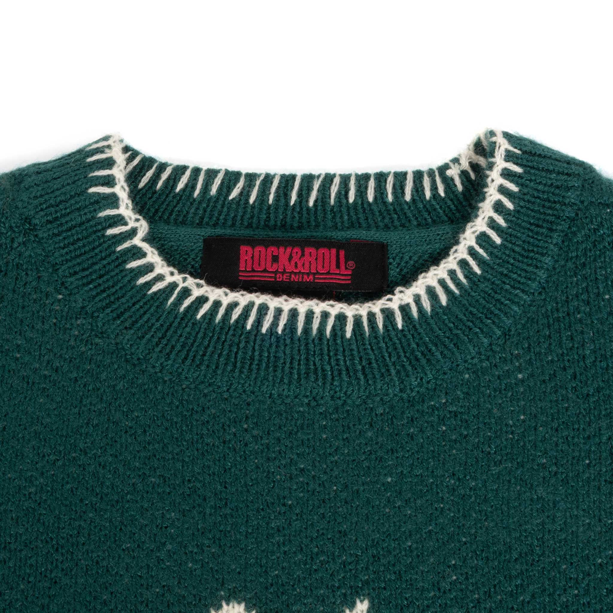 Rock & Roll Denim Girl's Horse Rider Teal Sweater - FINAL SALE - Image 2