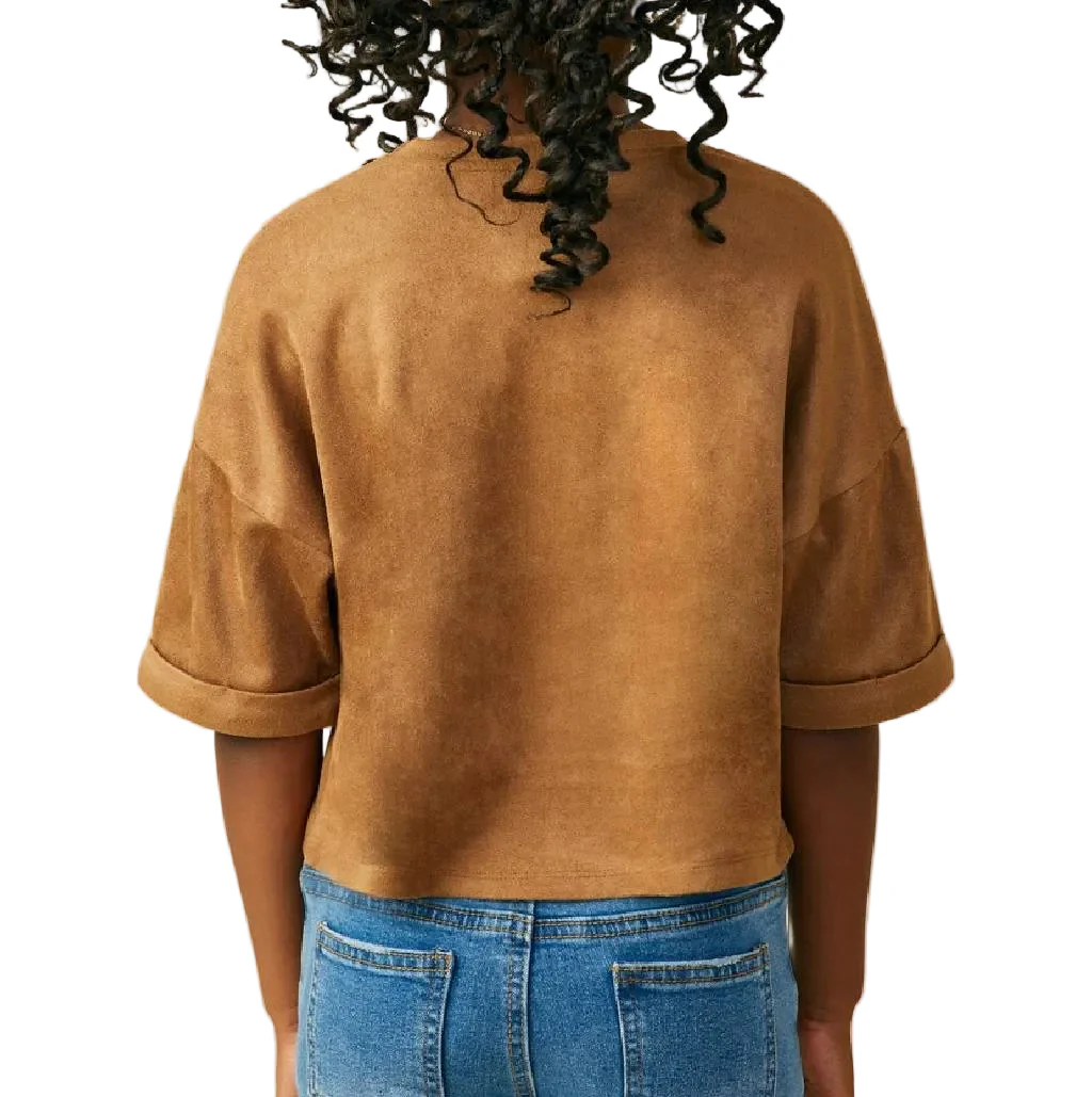 Girl's Horseshoe Brown Suede Top - Image 2
