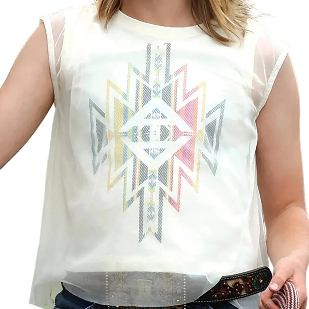 Cruel Denim Girl's Cream Southwest Top
