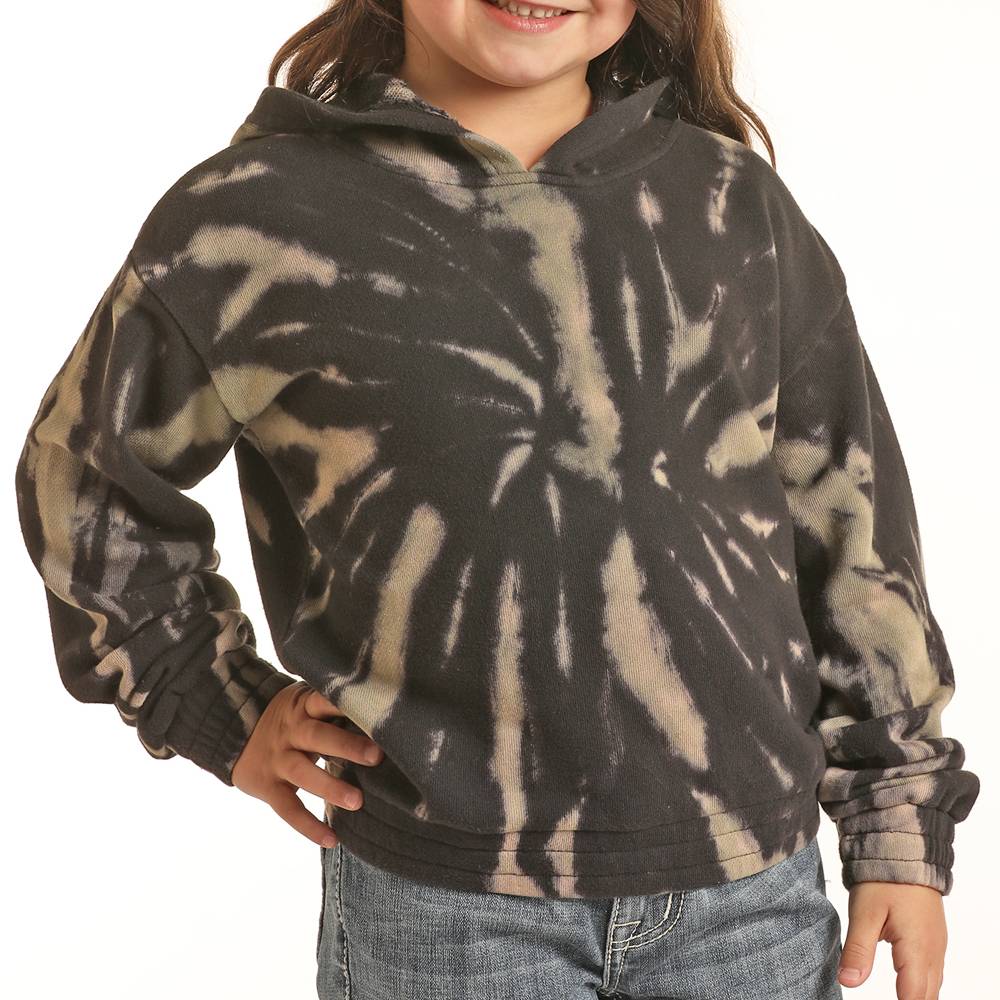 *Rock & Roll Denim Girl's Tie Dye Hoodie Olive - FINAL SALE - Size XS