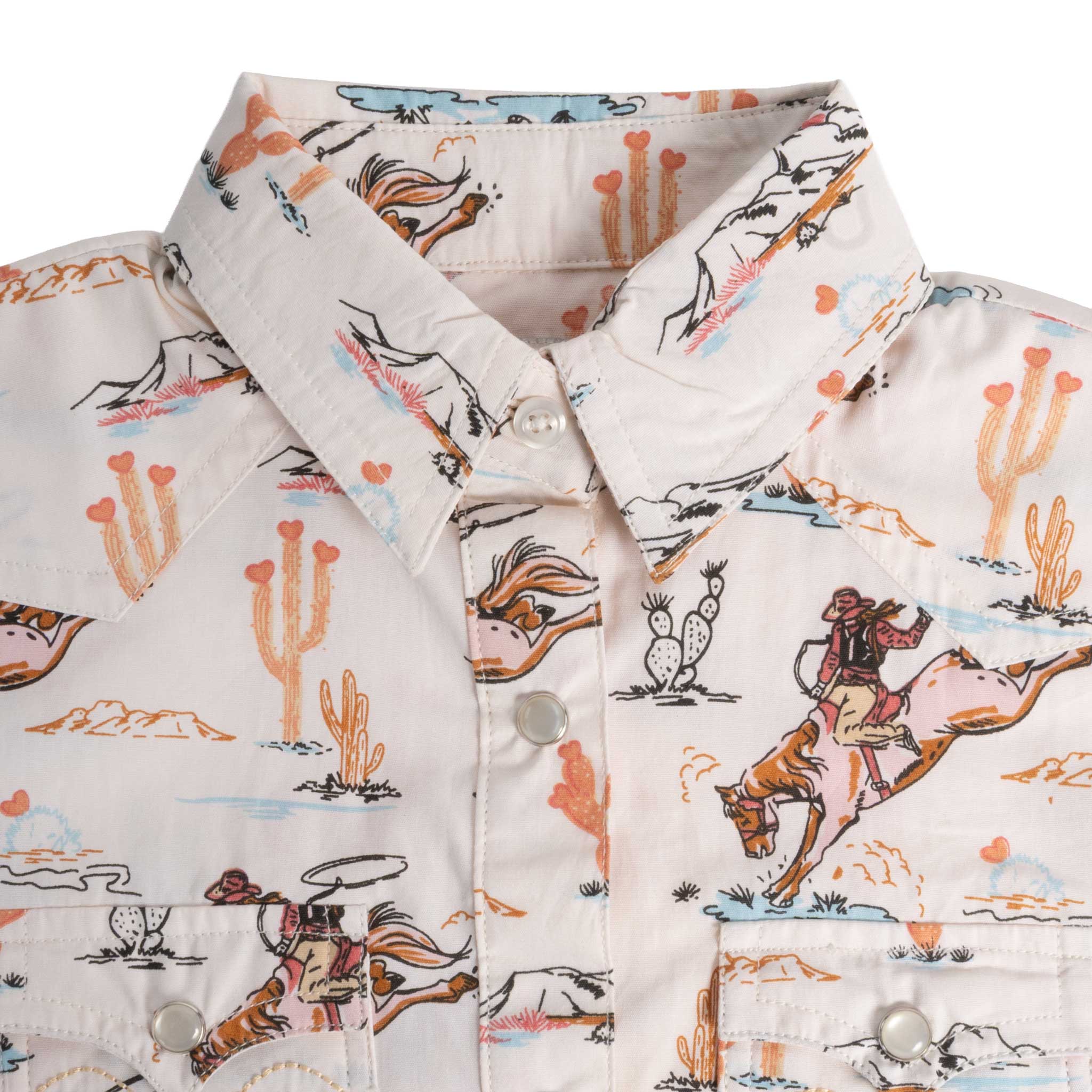 Panhandle Slim Girl's Western Print Pearl Snap Shirt - Image 2