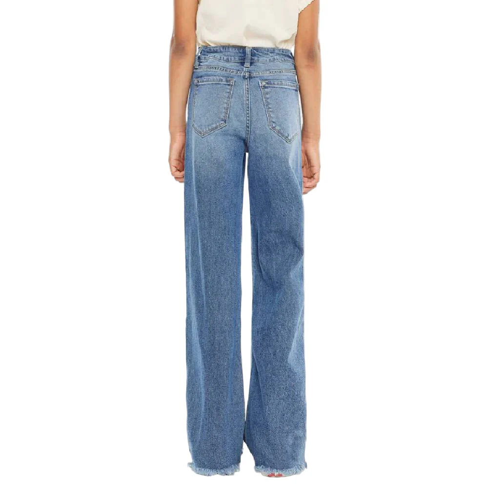 KanCan Girl's High Slim Rise Wide Leg Jean - Image 2
