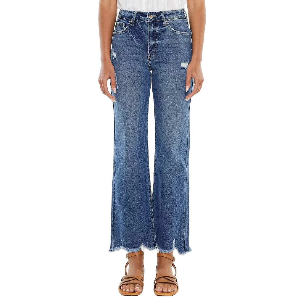 KanCan Girl's High Slim Rise Wide Leg Jean - Image 3