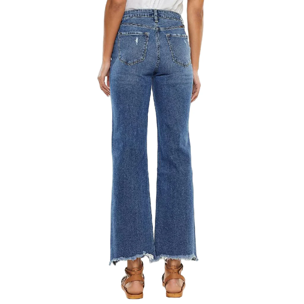 KanCan Girl's High Slim Rise Wide Leg Jean - Image 4