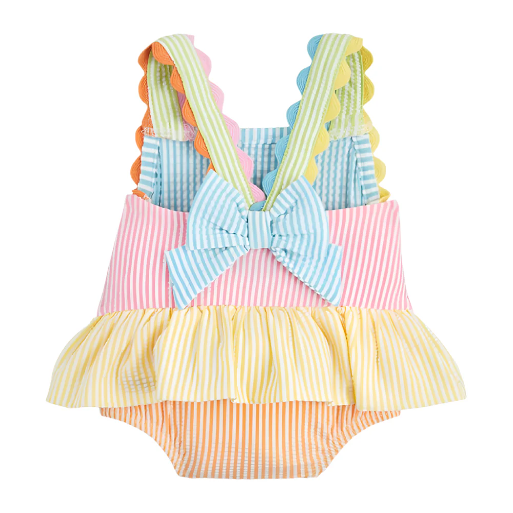 Mud Pie Girl's Seersucker Ric Rac Swimsuit - Image 2