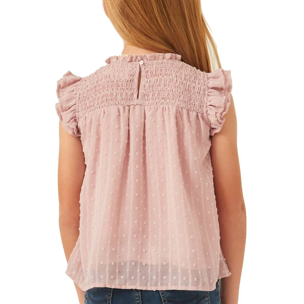 Hayden Girl's Smocked Swiss Dot Blouse - Image 2