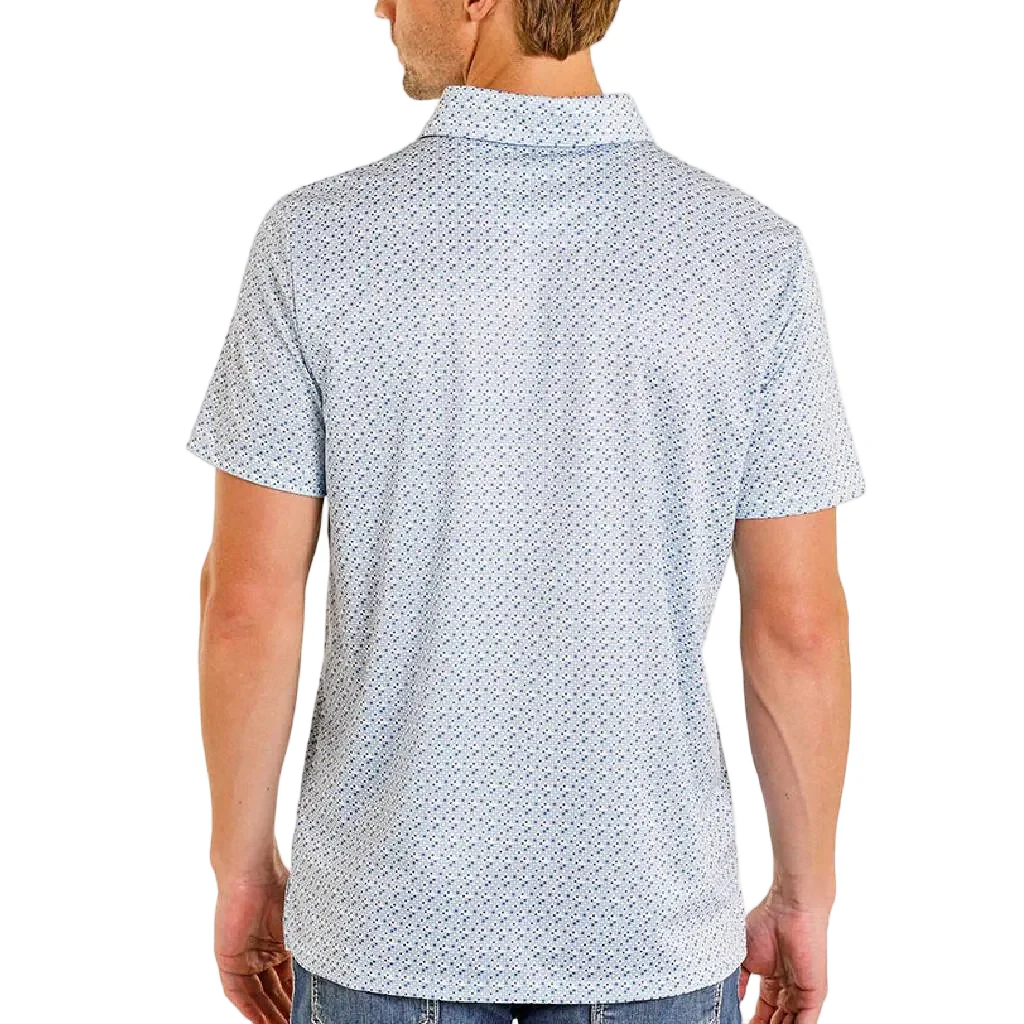 Rock & Roll Denim Men's Blue Geo Print Polo Shirt - Image 2