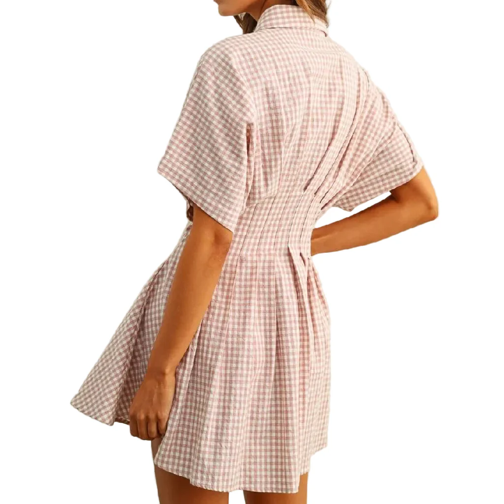 Gingham Strawberry Shake Shirt Dress - Image 2