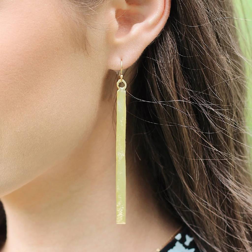 Gold 3 Bar Earrings - Image 2