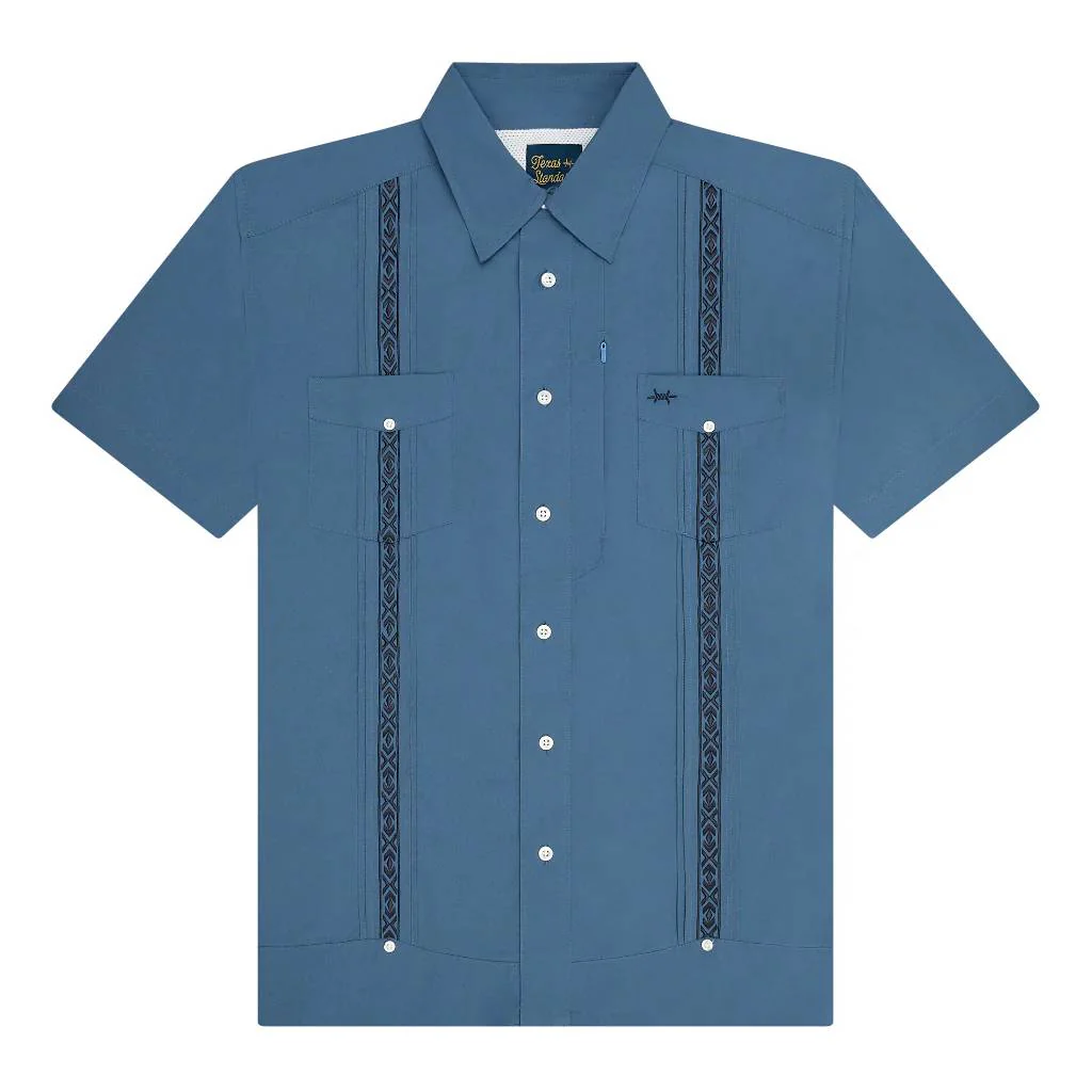 Texas Standard Guayabera Libre Button Down Shirt - Frio
