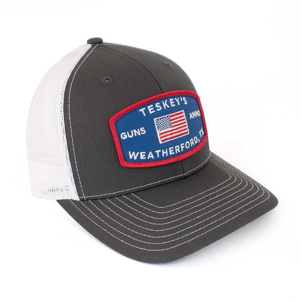 Teskey's American Flag G&A Patch Cap - Charcoal/White - Image 2