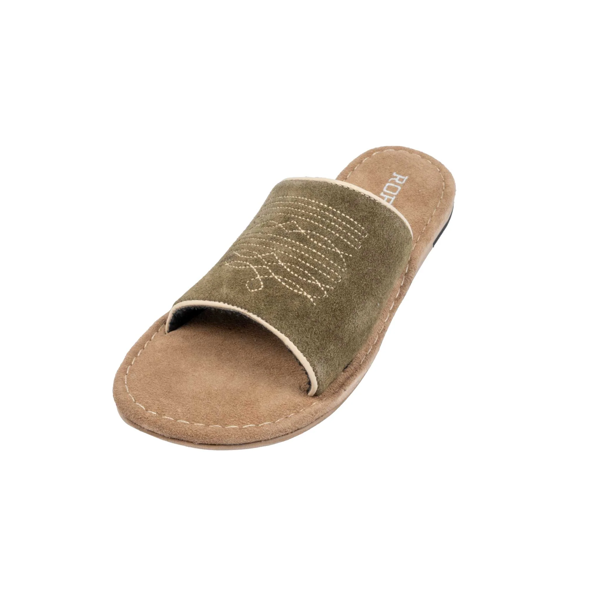 Roper Women's Hampton Green Cow Suede Slide Sandal