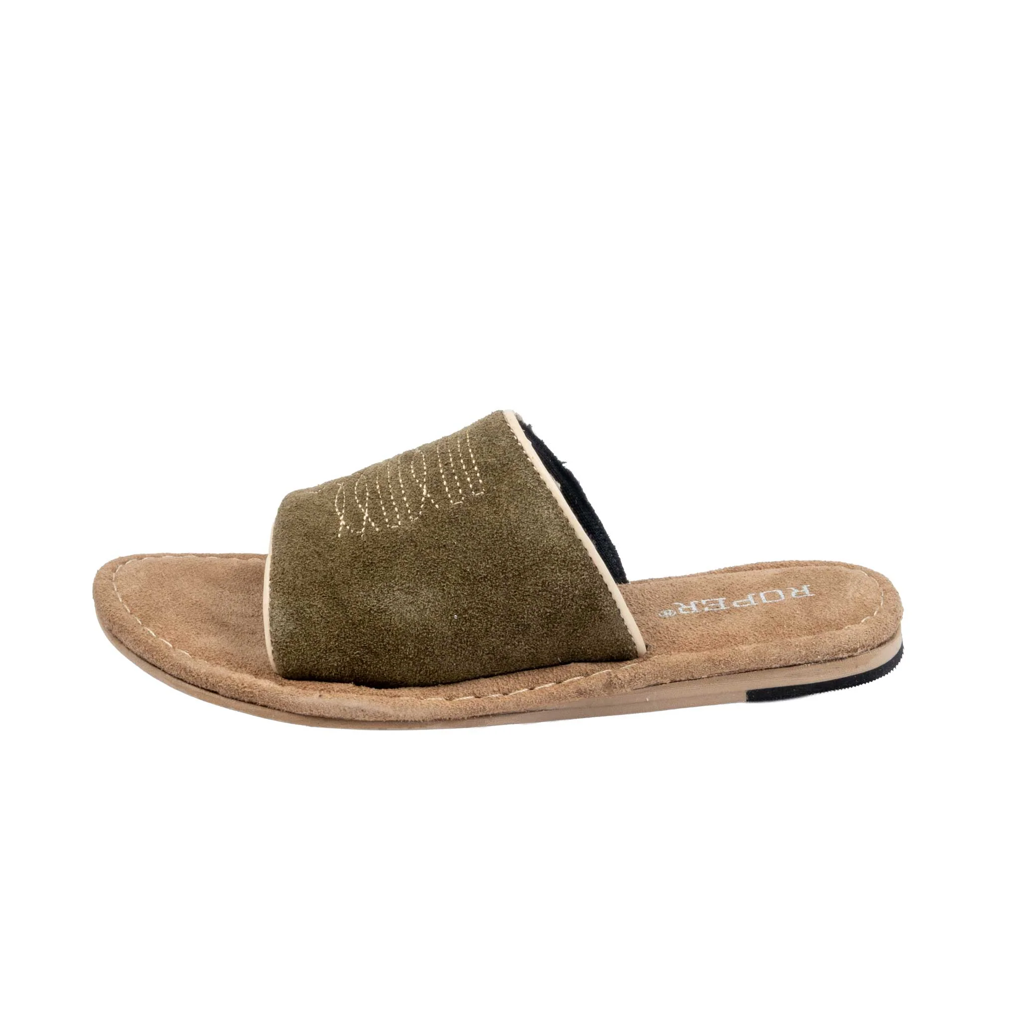 Roper Women's Hampton Green Cow Suede Slide Sandal - Image 2