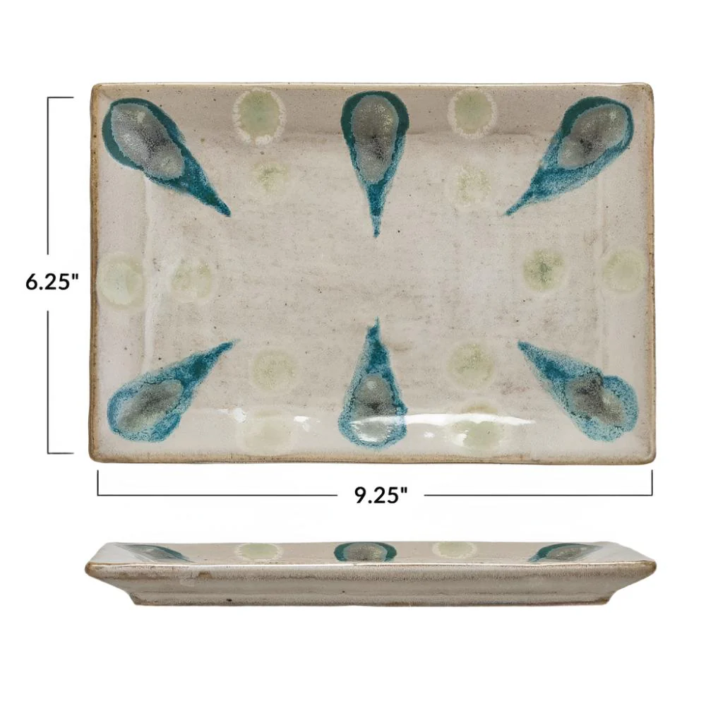 Hand-Painted Stoneware Platter - Image 3