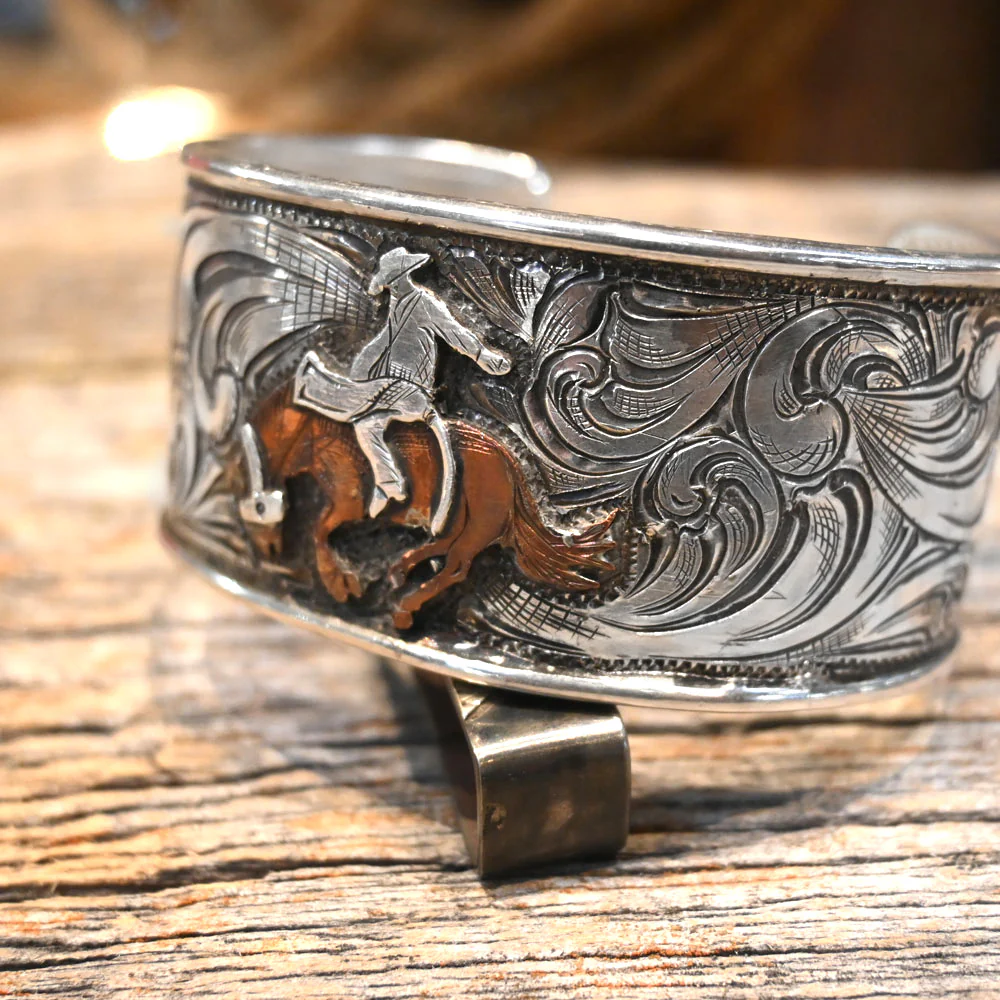 Adam Lahey Handmade Sterling Bronc Cuff - Image 2