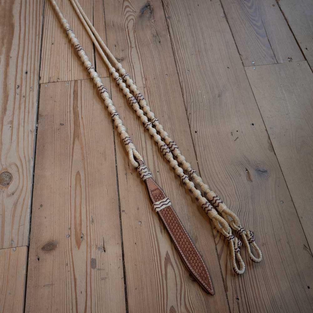 Handmade Jose Ortiz Rawhide Romel Reins - Image 2