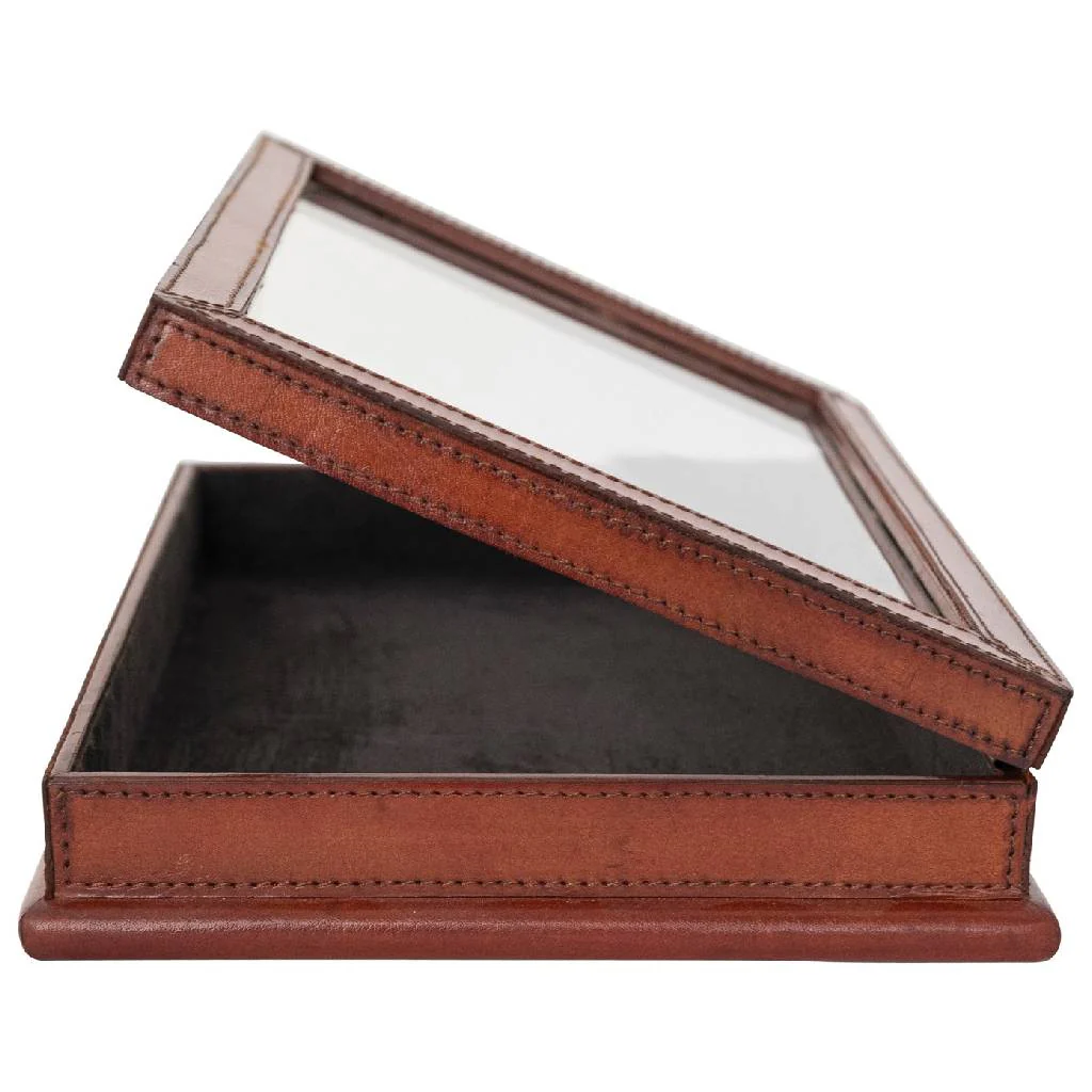 Handmade Leather Box Brown - Image 2