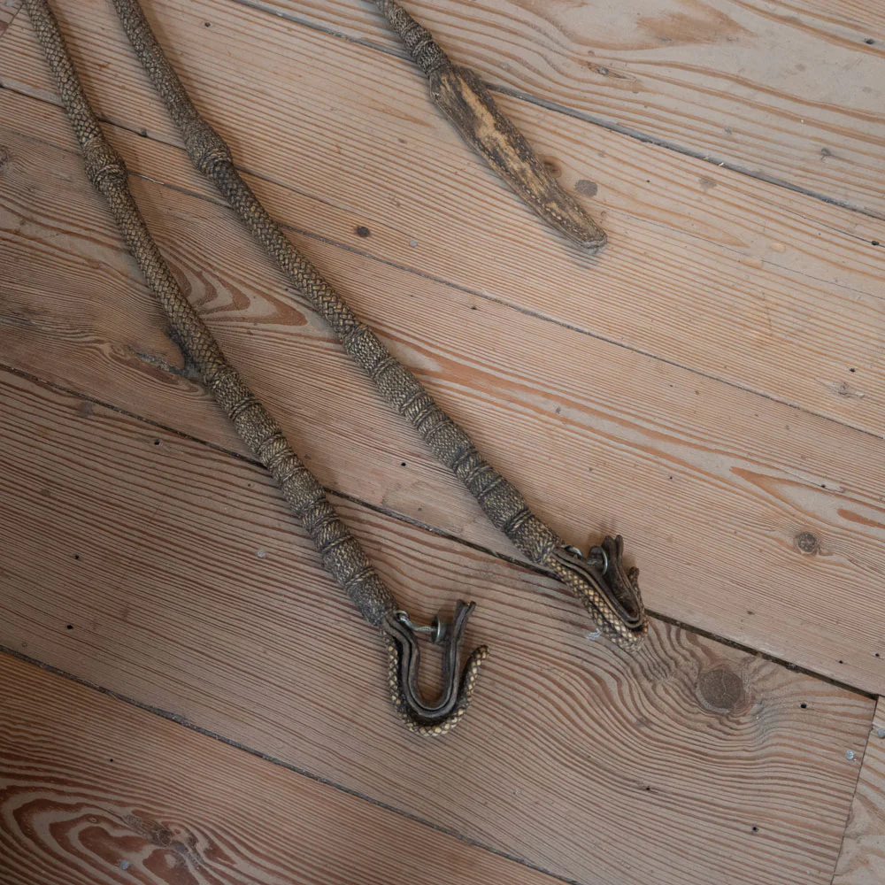Handmade Peruvian Rawhide Romel Reins w/ Popper
