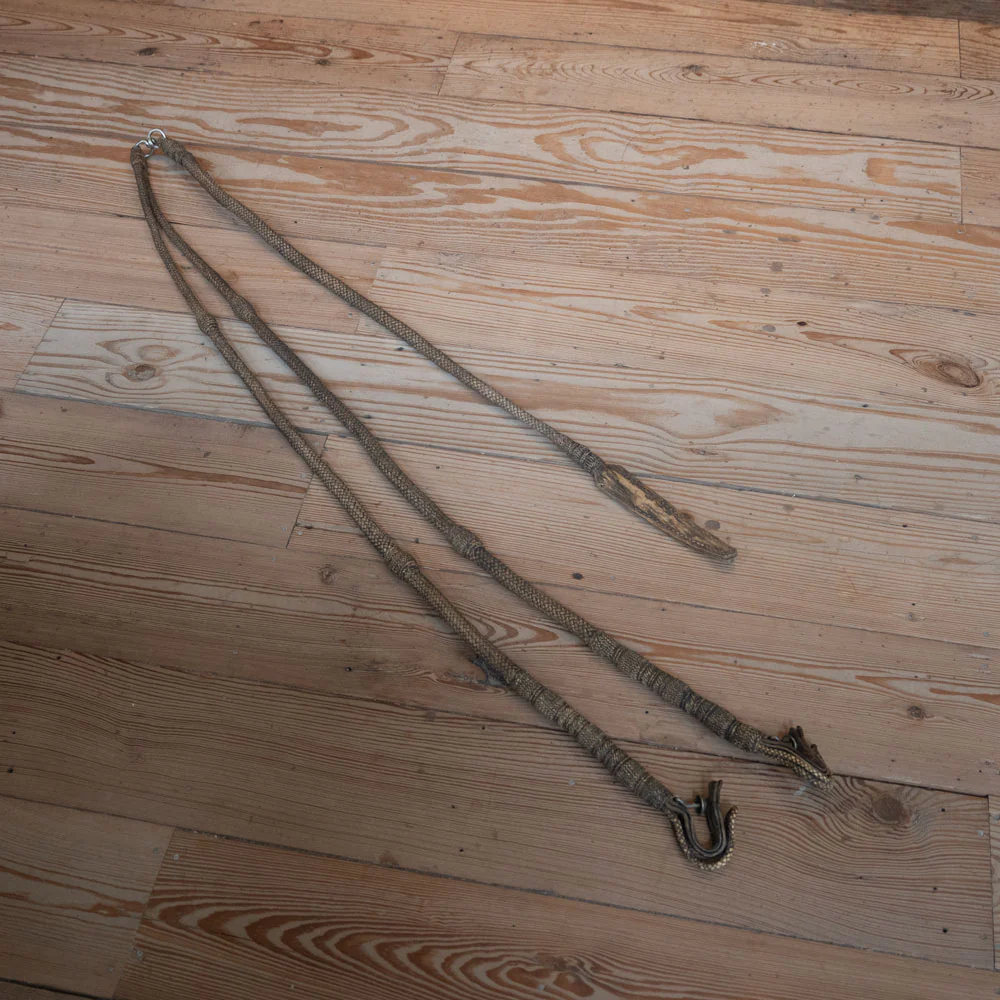 Handmade Peruvian Rawhide Romel Reins w/ Popper - Image 2