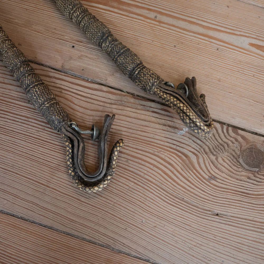 Handmade Peruvian Rawhide Romel Reins w/ Popper - Image 3