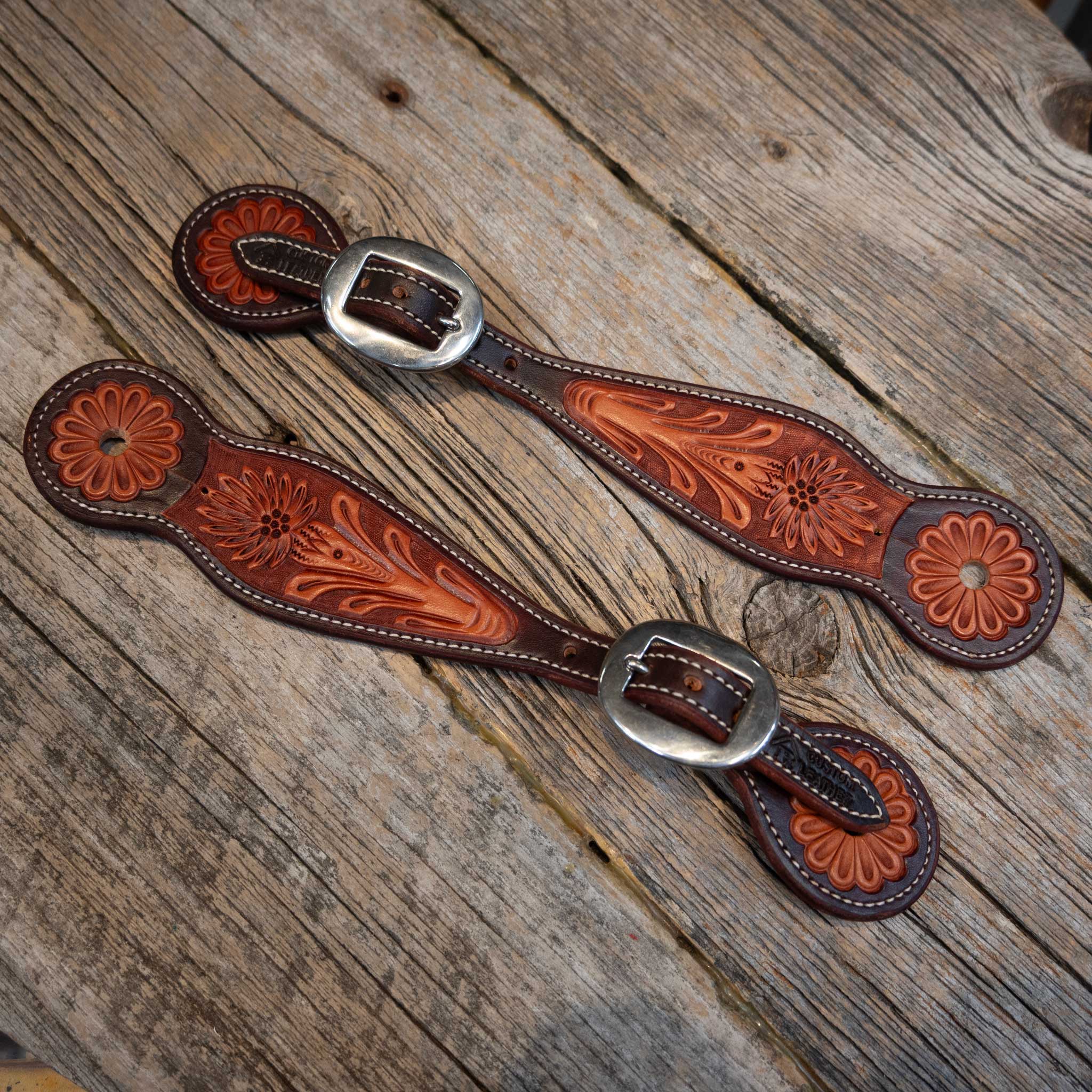 Handmade Ross Bullinger Died Edges Spur Straps