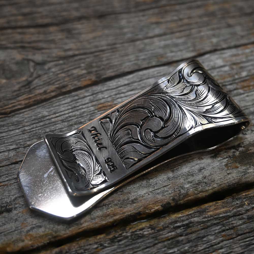 Thiel Handmade Silver Engraved Money Clip - Image 2