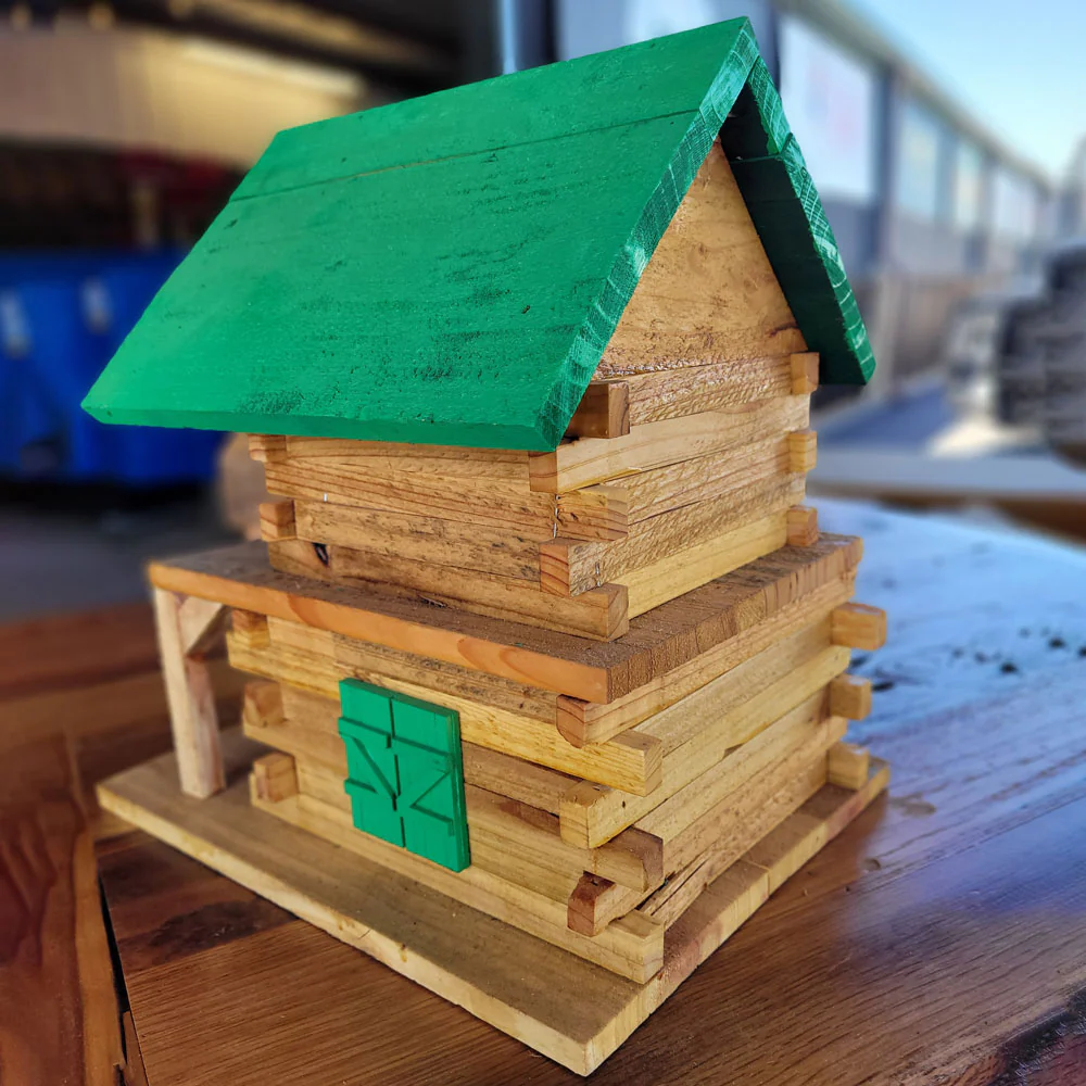 Handmade Wooden Two-Story Birdhouse - Image 2