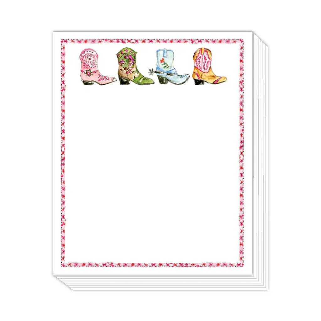 Handpainted Colorful Cowboy Boots Stack Pad