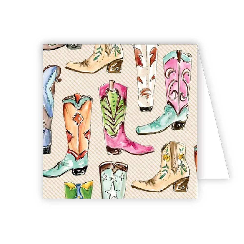 Handpainted Fancy Boots Enclosure Card