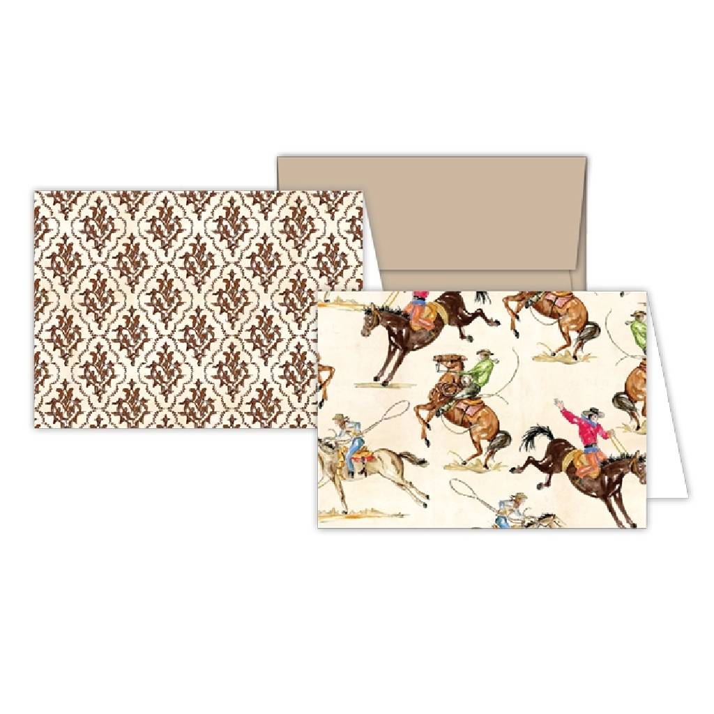 Handpainted Working Cowboys Petite Combo Note Set