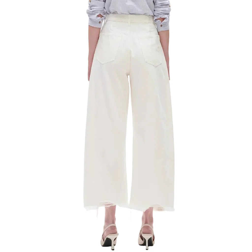 Bayeas High Rise White Barrel Jean - Image 2