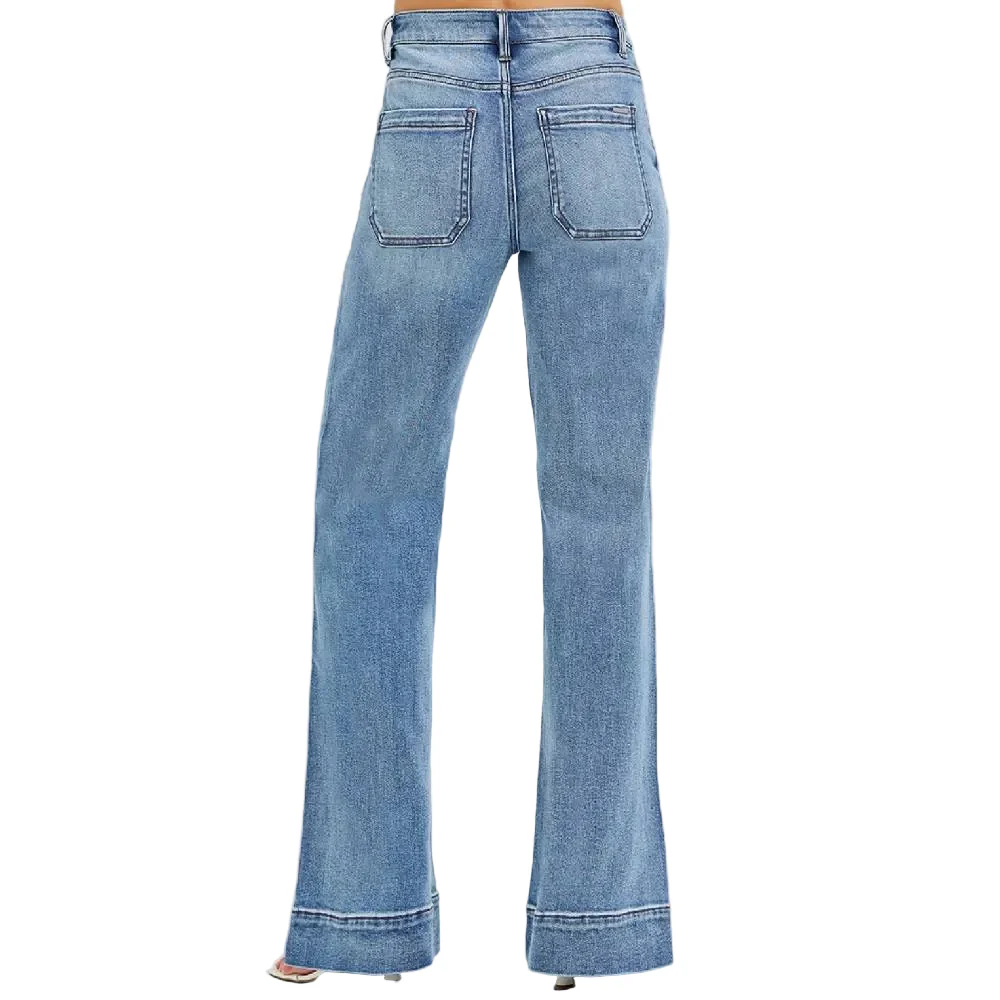 Risen High Rise Tummy Control Wide Flare Jean - Image 2