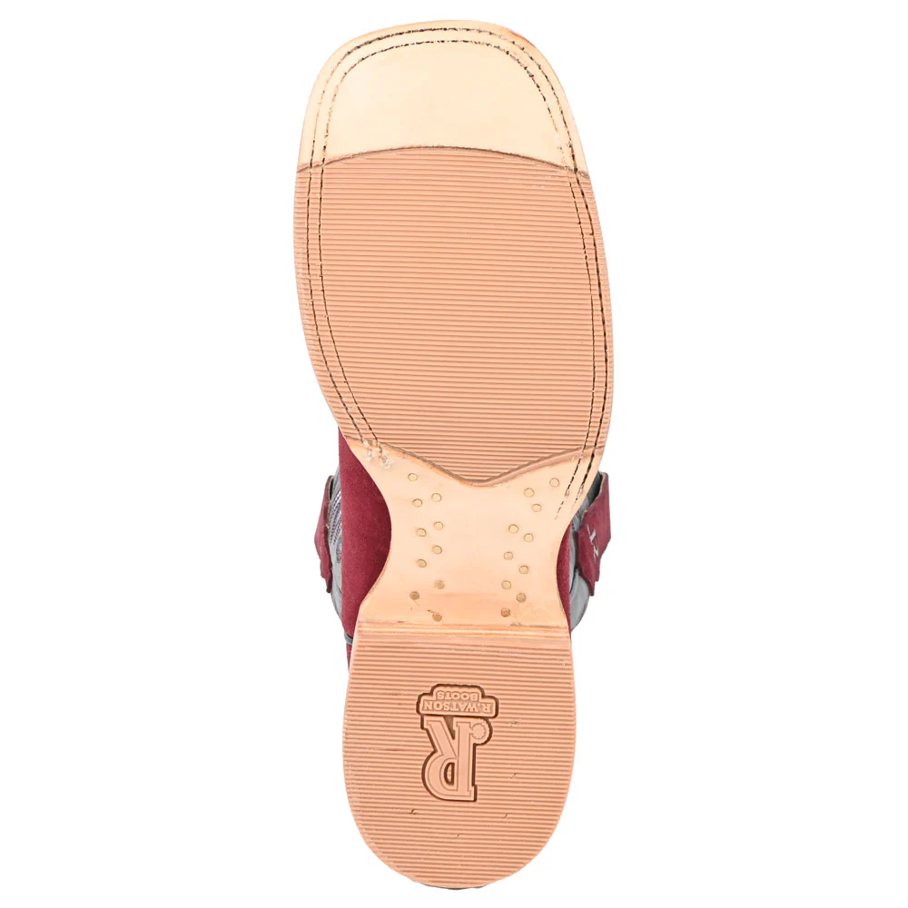 R. Watson Women's Rhubarb Roughout Square Toe Boot - Image 5