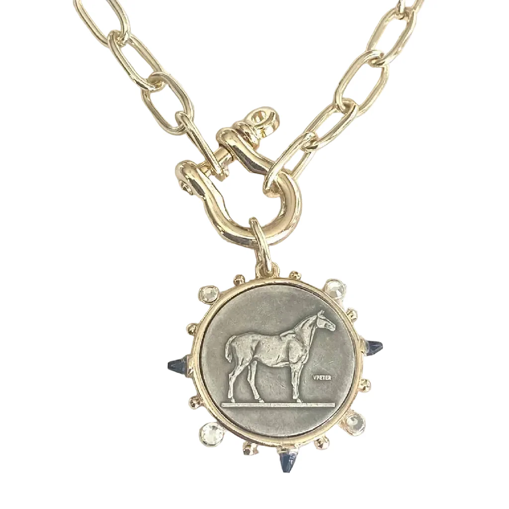Horse Coin Shackle Necklace