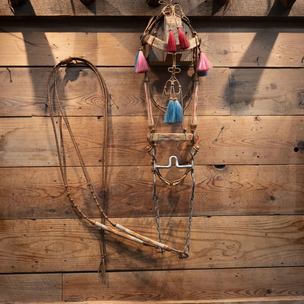 Vintage Prison Made Horse Hair Rig w/Port Bit Bridle Rig - Image 2