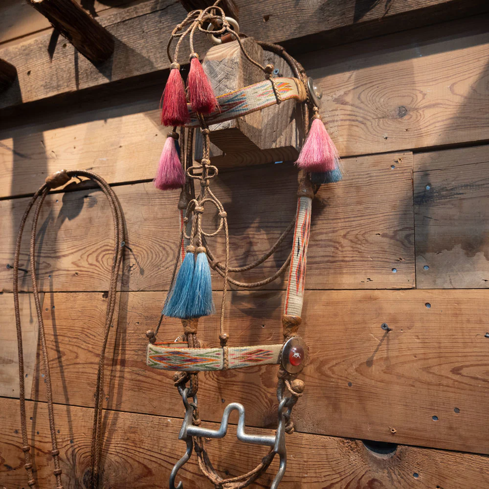 Vintage Prison Made Horse Hair Rig w/Port Bit Bridle Rig - Image 3