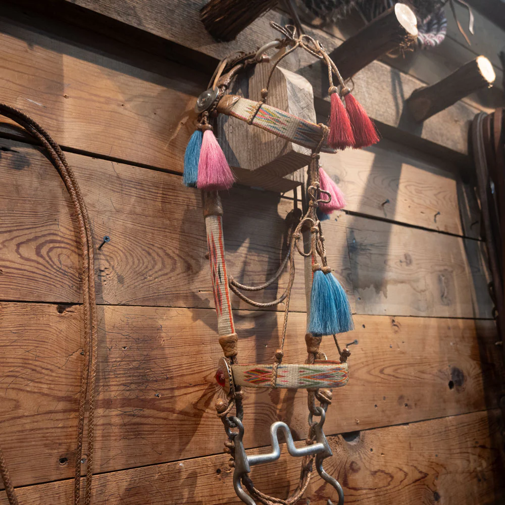 Vintage Prison Made Horse Hair Rig w/Port Bit Bridle Rig - Image 4