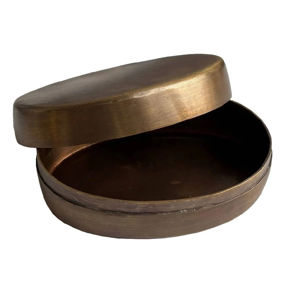 Antiqued Brass Horse Head Pill Box - Image 2