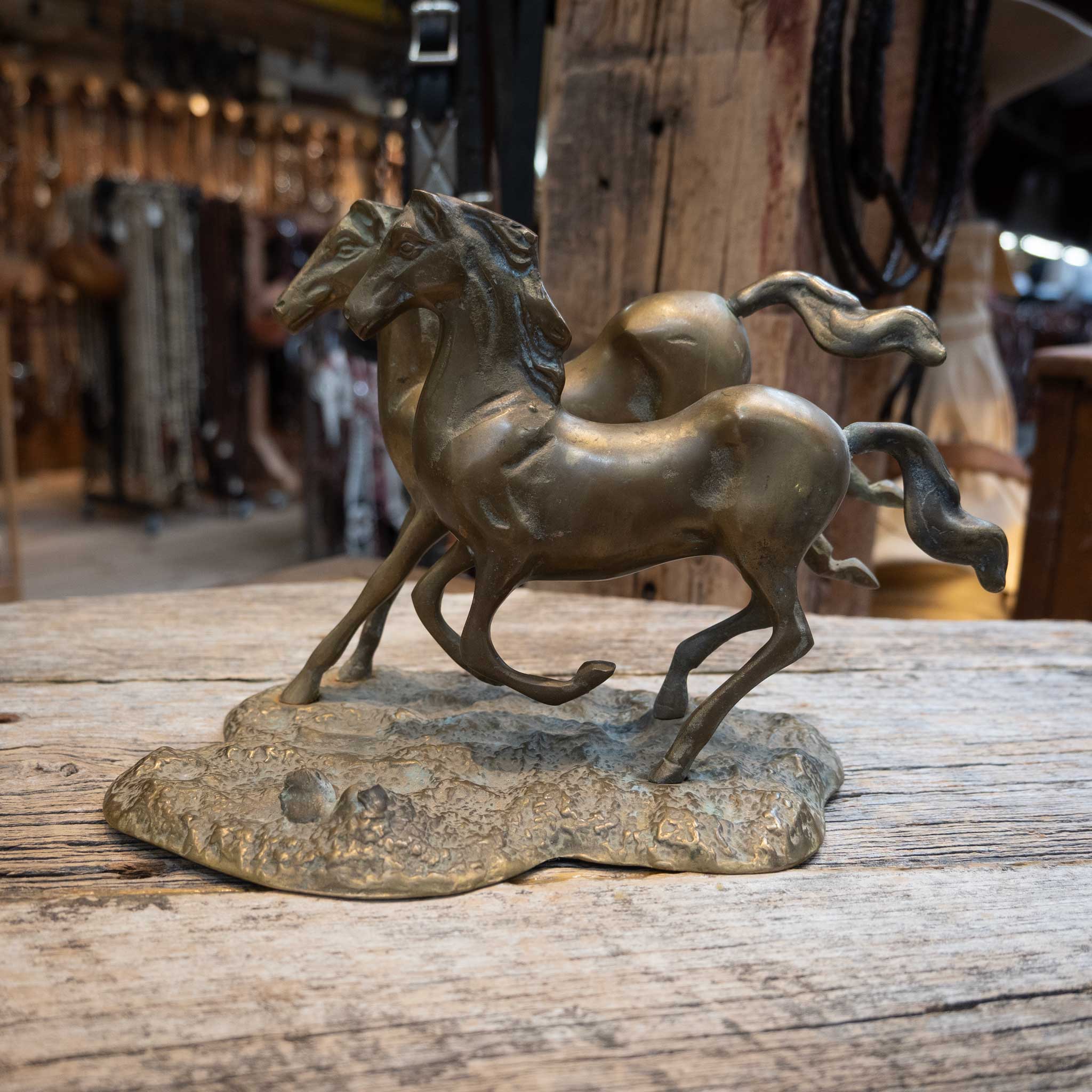 Vintage Mid Century Solid Brass Horse Sculpture - Image 2