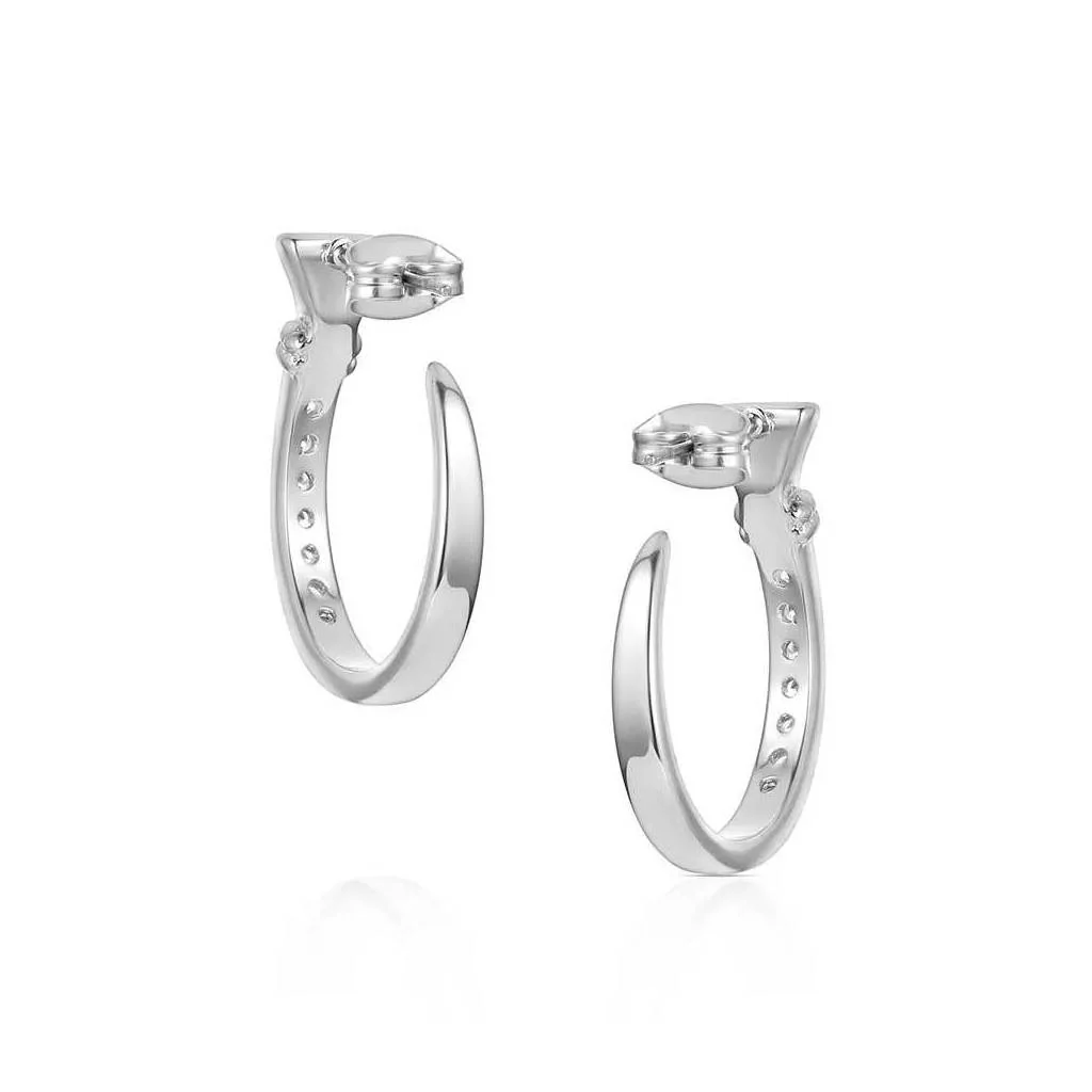 Montana Silversmiths Horseshoe Nail Hoop Earrings - Image 2