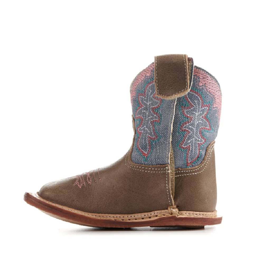 Roper Infant Cowbabies Oiled Brown Leather Boot - Image 3